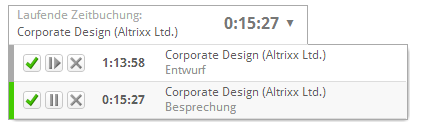 Laufende Live-Zeitbuchungen