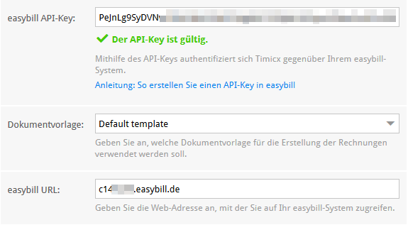 easybill Konfiguration
