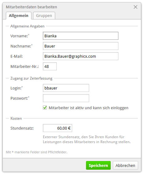 Dialog "Mitarbeiterdaten bearbeiten"