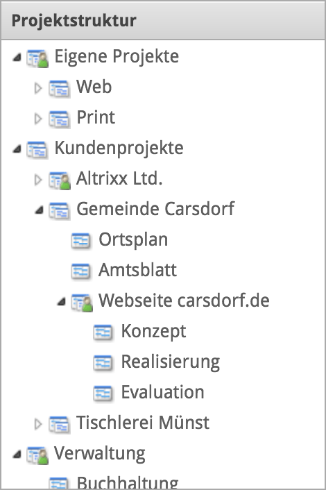 Screenshot: Projektstruktur